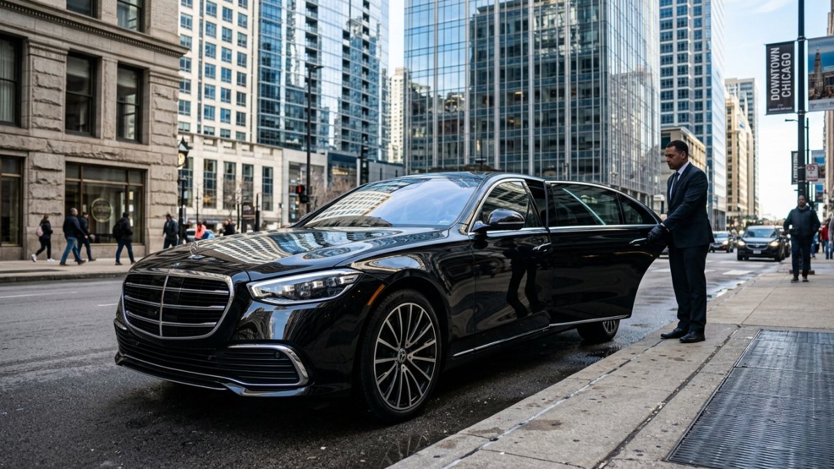 Executive Mercedes-Benz S-Class for Schaumburg corporate airport travel