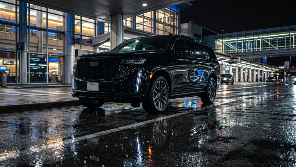 Cadillac Escalade luxury SUV at Chicago O'Hare