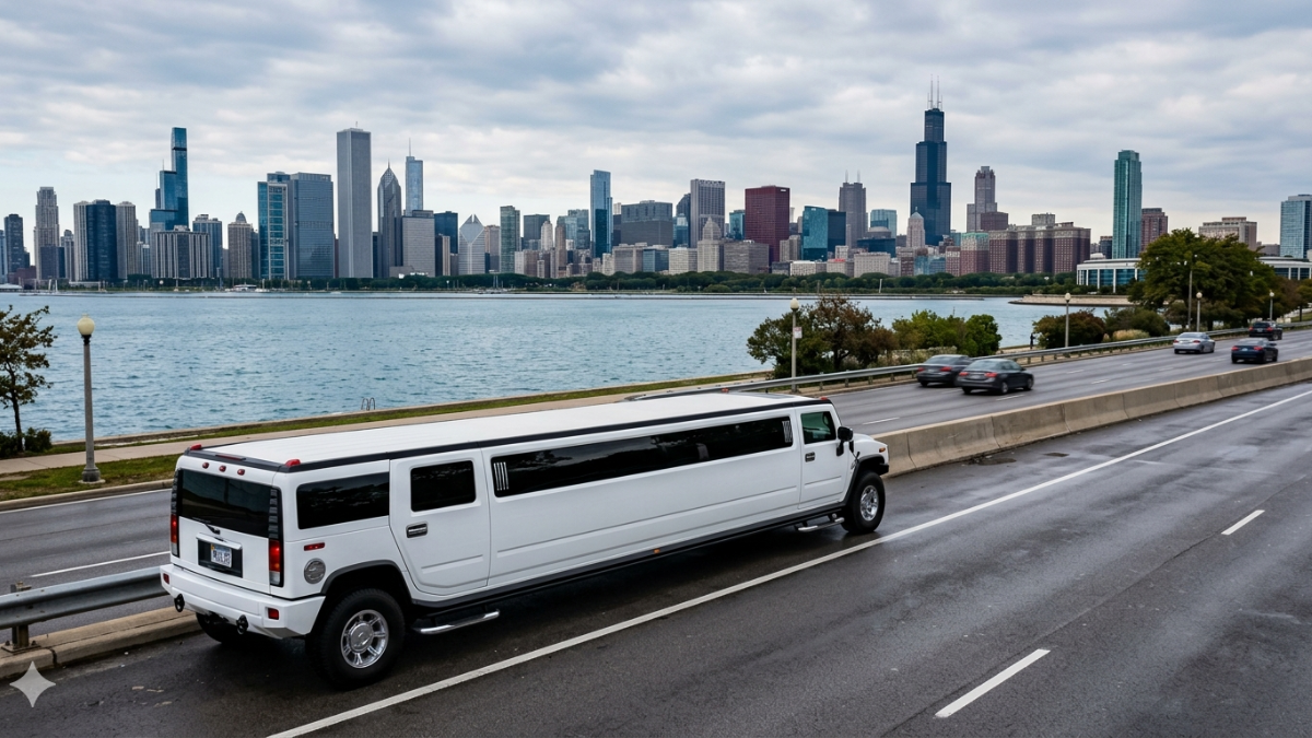 Stretch Hummer limousine — profile