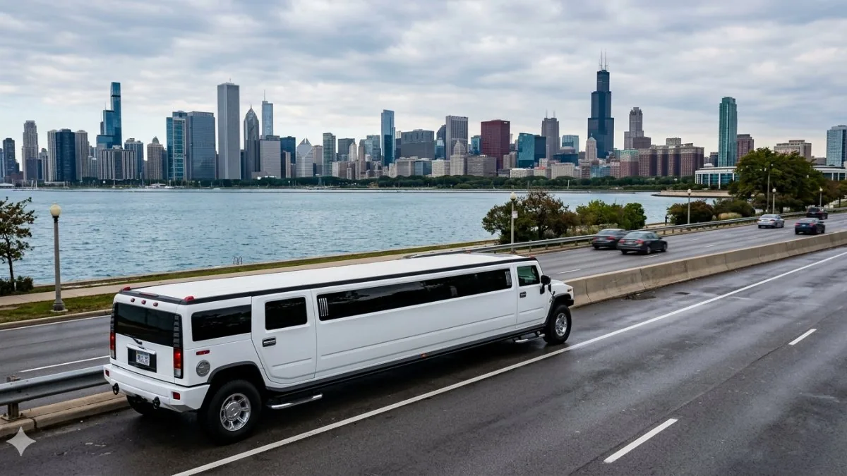 Stretch Hummer limousine - profile