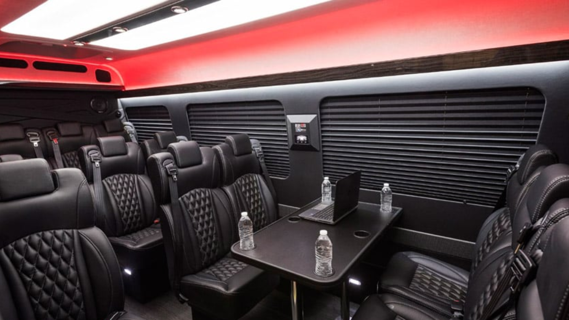 Jet-style Sprinter interior — executive cabin detail