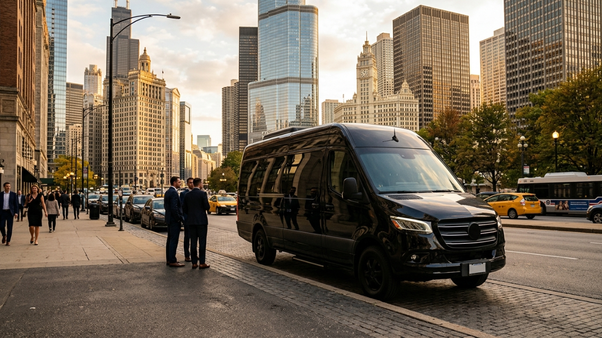 Mercedes-Benz Sprinter van for Lincoln Park group airport transfers
