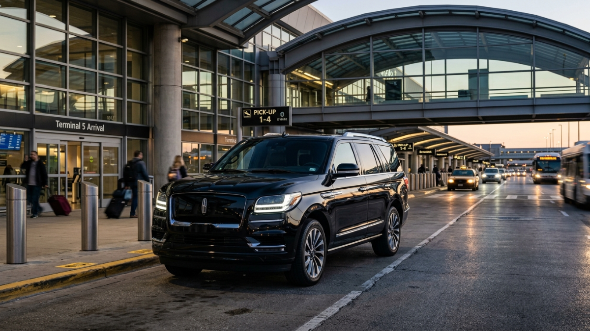 Lincoln Navigator executive SUV for O'Hare corporate car service at Chicago O'Hare