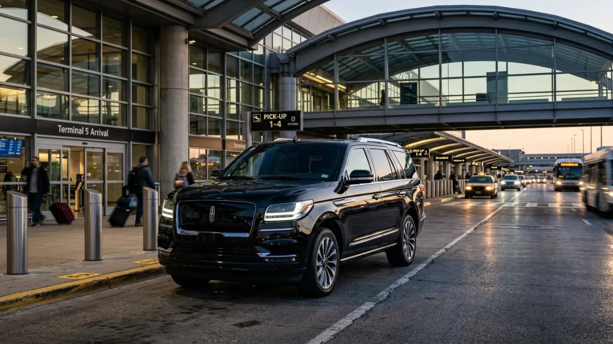 Chauffeur with an SUV at O'Hare