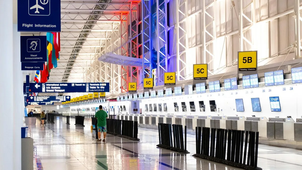 O'Hare International Airport departure terminal in Chicago