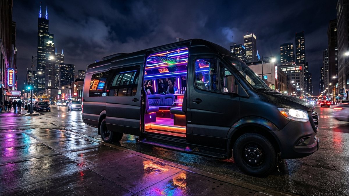 Party bus and group transportation for Chicago events from O'Hare