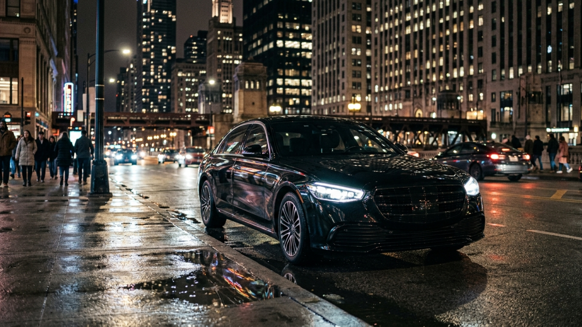Mercedes-Benz S-Class sedan for Downers Grove O'Hare car service