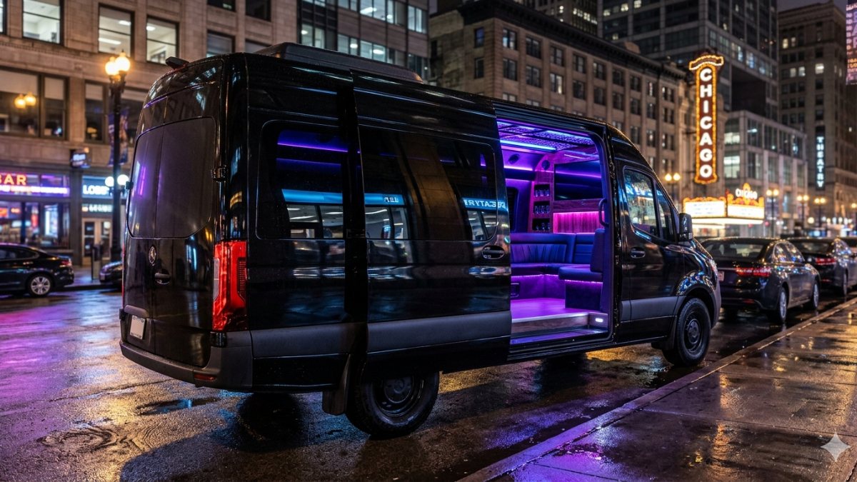 Mercedes Sprinter party bus - lounge and lighting