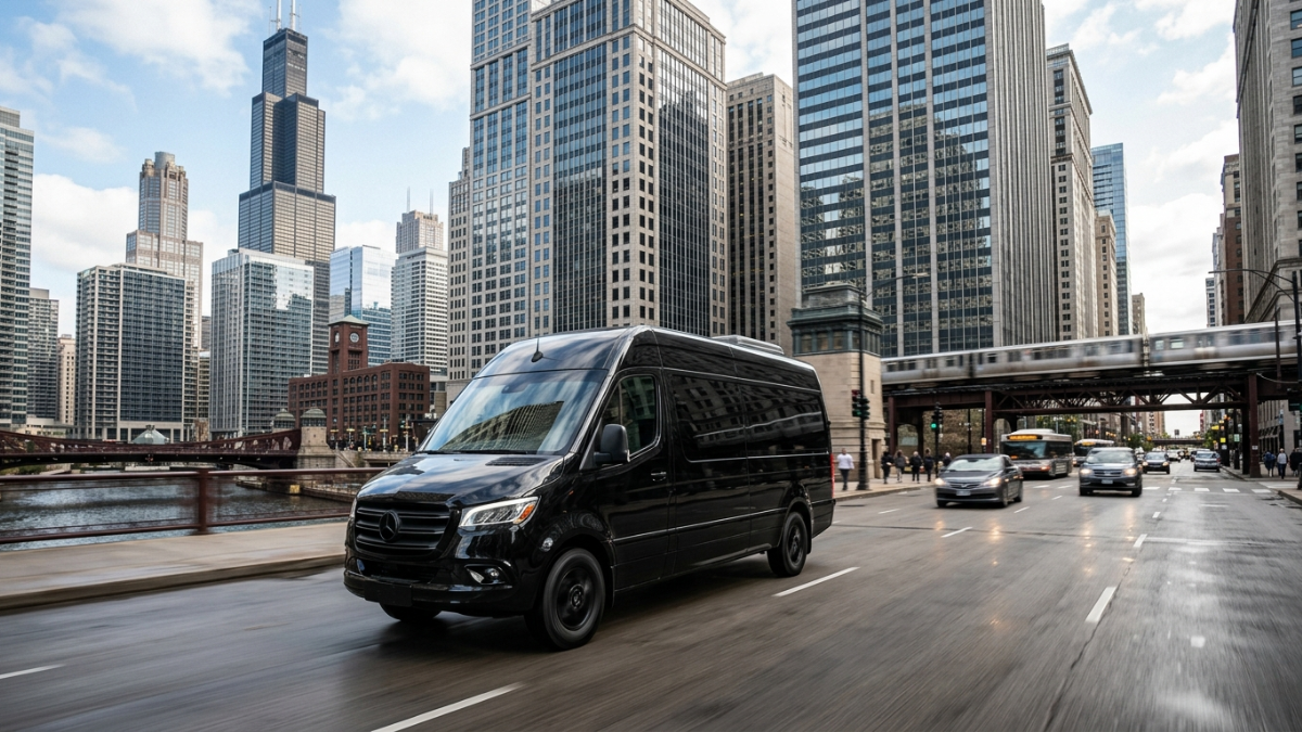 Mercedes-Benz Sprinter van for Orland Park group airport transfers